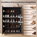 5-tasandiline kingakapp 20 paarile, reguleeritavate riiulitega, must