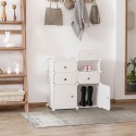 Kingariiul hoiukastidega, plastikust ja terasest, valge, 75 x 37 x 73 cm