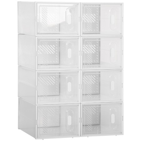 Modulaarne 8 kambriga riiulisüsteem, läbipaistev, 25 × 35 × 19 cm