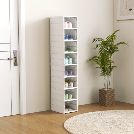 Kokkupandav 8-tasandiline plastikust kingariiul ventilatsiooniga, valge