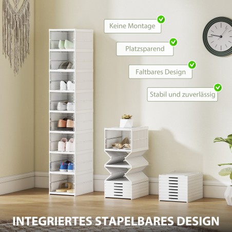Kokkupandav 8-tasandiline plastikust kingariiul ventilatsiooniga, valge