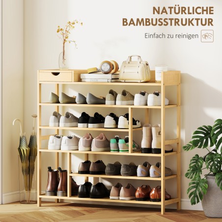 Bambusest 6-tasandiline kingariiul sahtliga, kuni 18 paarile, naturaalne