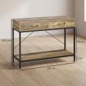 Konsoollaud riiuli ja 2 sahtliga 100 × 35 × 76,5 cm, pruun-must