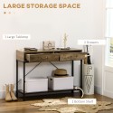 Konsoollaud riiuli ja 2 sahtliga 100 × 35 × 76,5 cm, pruun-must