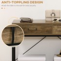 Konsoollaud riiuli ja 2 sahtliga 100 × 35 × 76,5 cm, pruun-must