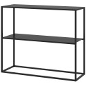 2-tasandiline konsoollaud pulbervärvitud terasest, 90 × 30 × 75 cm, must