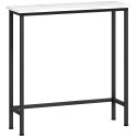 Konsoollaud esikusse, reguleeritavate jalapatjade ja kaldumisvastase kaitsega, must, 75 × 24 × 76 cm