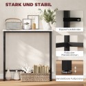 Konsoollaud esikusse, reguleeritavate jalapatjade ja kaldumisvastase kaitsega, must, 75 × 24 × 76 cm