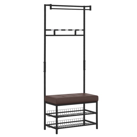 Metallist garderoob nagi ja 2-tasandilise kingapingiga, 72,5 × 35 × 180 cm