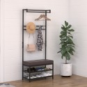 Metallist garderoob nagi ja 2-tasandilise kingapingiga, 72,5 × 35 × 180 cm
