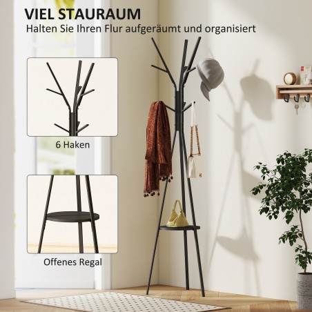Must riidenagi riiuli ja 8 konksuga