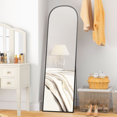 Must täispikkuses seisev peegel, moodne disain, 50 × 1,5 × 170 cm