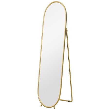 Ovaalne täispikk peegel metallraamis, 40 × 160 cm, kuldne