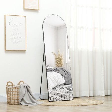 Raamita täispikk peegel metallalusega, 50 × 150 cm, must