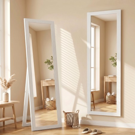Täispikk eraldiseisev peegel alusega, 37 × 157 cm, valge