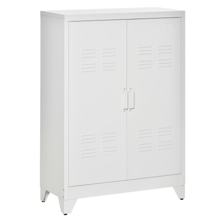 Metallist dokumendikapp magnetiliste lamellustega, valge, 75 × 33 × 110 cm