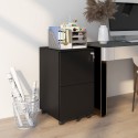 Lukustatav ratastel dokumendikapp 2 sahtliga, 37 × 43,5 × 67,5 cm, must