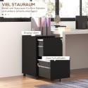 Lukustatav ratastel dokumendikapp 2 sahtliga, 37 × 43,5 × 67,5 cm, must