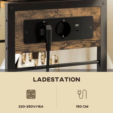 Ratastega printerialus pistikupesade ning USB- ja USB-C-portidega