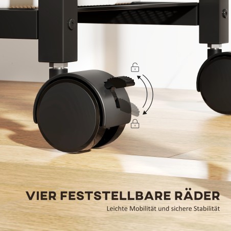 Ratastega printerialus pistikupesade ning USB- ja USB-C-portidega