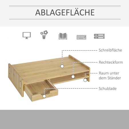 Monitorialus sahtliga, 49 × 25,5 × 11,5 cm, naturaalne