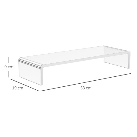Ergonoomiline läbipaistev akrüülist monitorialus sülearvutile 53 × 19 × 9 cm