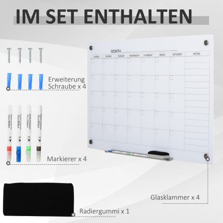 Seinale kinnitatav tahvlikalender 90 × 60 cm koos tarvikutega