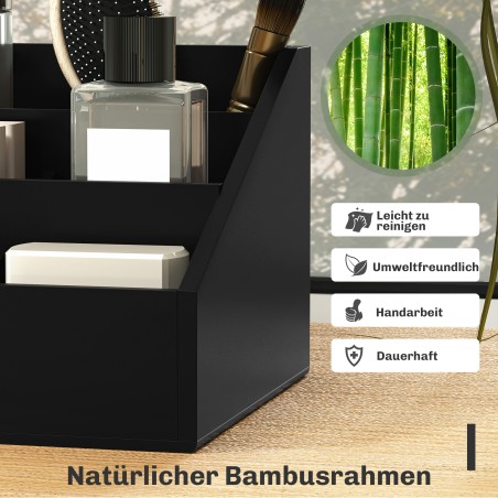 Lauaorganisaator 2 sahtliga, 33 × 20,5 × 15,5 cm, must