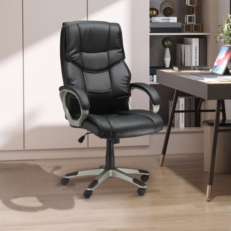Ergonoomiline kiikfunktsiooniga kontoritool, must, 70 x 58 x 114–124 cm