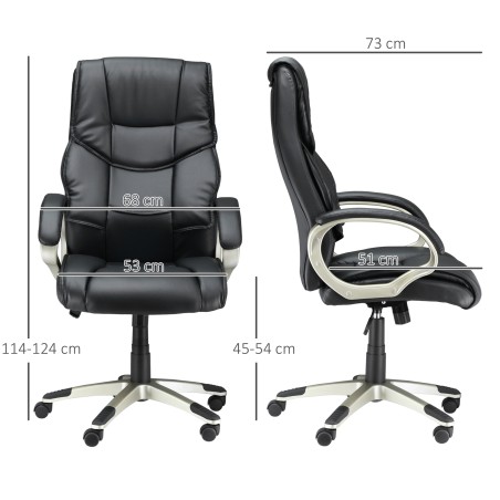 Ergonoomiline kiikfunktsiooniga kontoritool, must, 70 x 58 x 114–124 cm