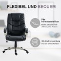 Ergonoomiline kiikfunktsiooniga kontoritool, must, 70 x 58 x 114–124 cm
