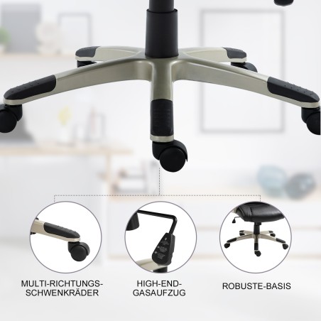 Ergonoomiline kiikfunktsiooniga kontoritool, must, 70 x 58 x 114–124 cm