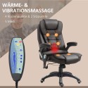 Pruun ergonoomiline kunstnahast kontoritool massaaži- ja soojendusfunktsiooniga