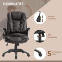 Pruun ergonoomiline kunstnahast kontoritool massaaži- ja soojendusfunktsiooniga