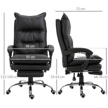 Ergonoomiline kontoritool käetoe ja jalatoega, kunstnahast, must
