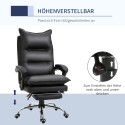Ergonoomiline kontoritool käetoe ja jalatoega, kunstnahast, must
