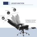 Ergonoomiline kontoritool käetoe ja jalatoega, kunstnahast, must