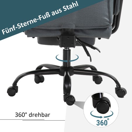 Ergonoomiline pööratav kontoritool peatoe, käetugede ja jalatoega