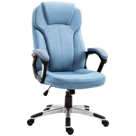Ergonoomiline kontoritool peatoe ja polsterdatud käetugedega, helesinine