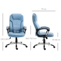 Ergonoomiline kontoritool peatoe ja polsterdatud käetugedega, helesinine