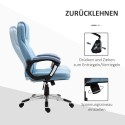Ergonoomiline kontoritool peatoe ja polsterdatud käetugedega, helesinine