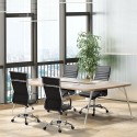 Ergonoomiline pöörlev kontoritool kiikfunktsiooni ja kunstnahast polstriga, must