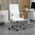 Ergonoomiline kontoritool kiikfunktsiooni ja reguleeritava kõrgusega, kunstnahast, valge
