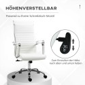 Ergonoomiline kontoritool kiikfunktsiooni ja reguleeritava kõrgusega, kunstnahast, valge