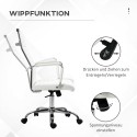 Ergonoomiline kontoritool kiikfunktsiooni ja reguleeritava kõrgusega, kunstnahast, valge