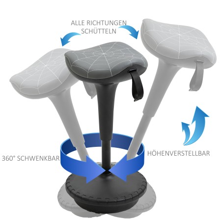 Ergonoomiline reguleeritava kõrgusega kontoritool, 65,5–83,5 cm, hall