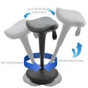 Ergonoomiline reguleeritava kõrgusega kontoritool, 65,5–83,5 cm, hall