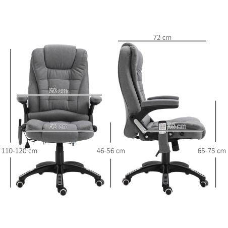 Ergonoomiline massaažifunktsiooni ja soojendusega kontoritool, tumehall