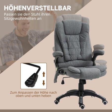 Ergonoomiline massaažifunktsiooni ja soojendusega kontoritool, tumehall