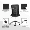 Reguleeritava kõrgusega võrgust kontoritool, 43 × 58 × 100 cm, must